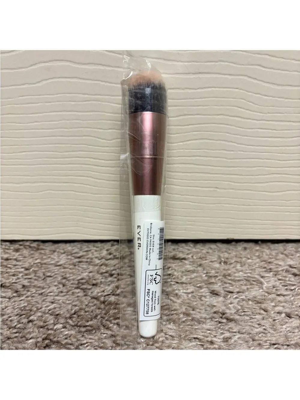 Ever Face 2 Foundation Brush vegan cruelty free synthetic bristles new in bag